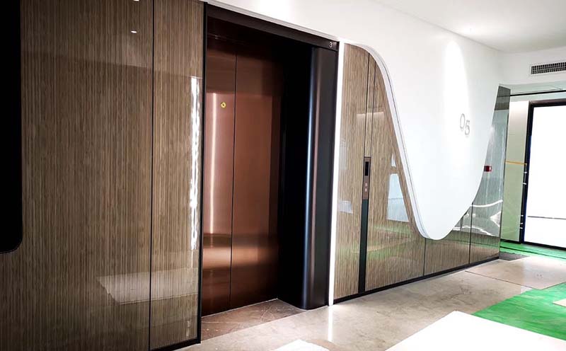 高档酒店写字楼的电梯墙异形装饰案例