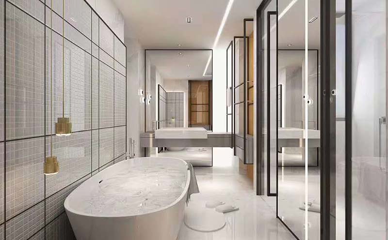 树脂饰面板高档酒店浴室装饰效果