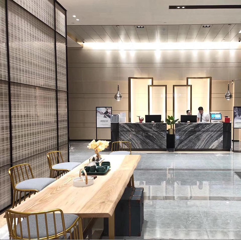 树脂板酒店大厅墙面装饰效果 树脂板酒店大厅墙面装饰效果